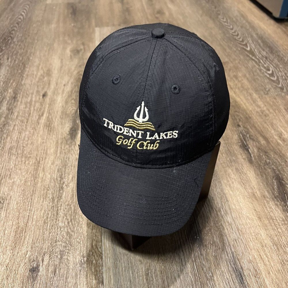 Trident Lakes Golf Hat Black Gold Lightweight Gym‎ Naval Army Military Course